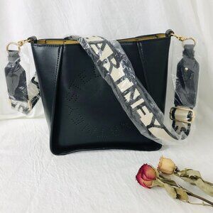 New Stella McCartney Logo Crossbody Bag Black-Authentic